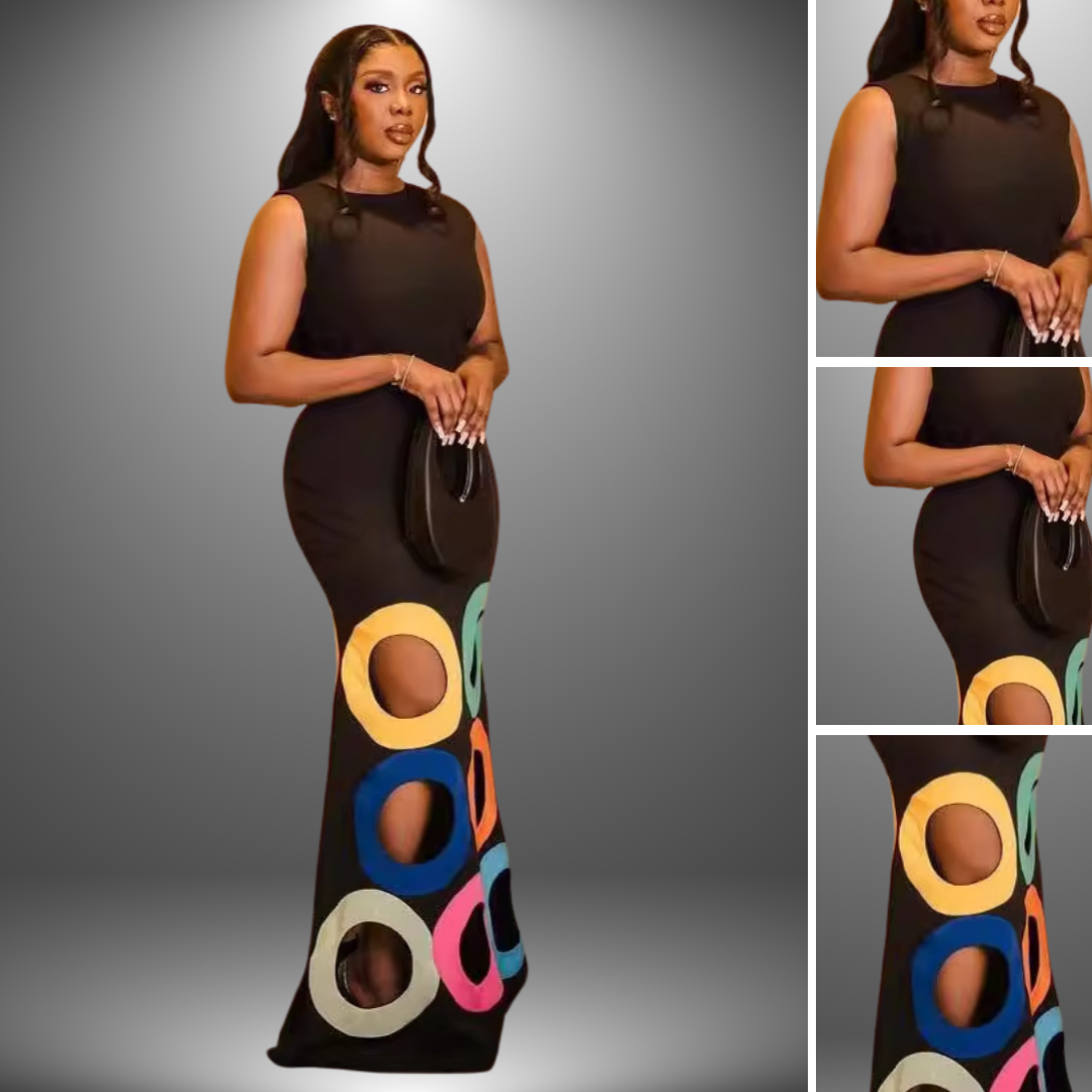 Anastasia™ Long Dress Collection - Bold Cut-Out Circle Maxi Dress