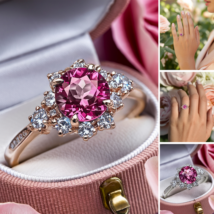 Petal Veil Ring™ Colored Gem Stone – Romantic Brilliance in Every Facet