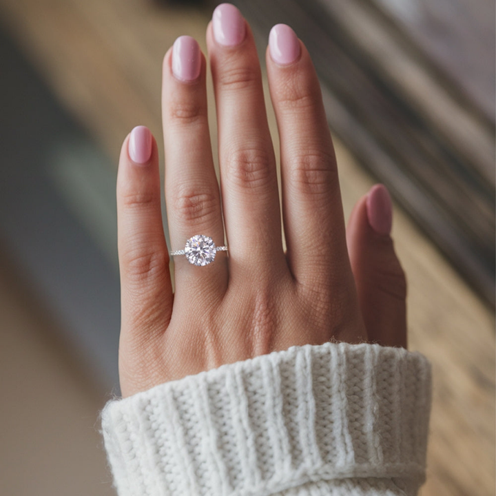 Hidden Halo Moissanite Ring™ Colored Gem Stone – A Secret Sparkle, A Timeless Glow