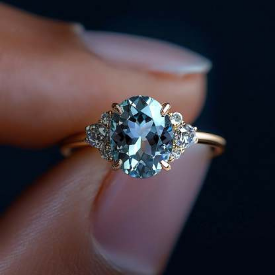 Twinkle Crest Ring™ Luxury Ring – 2 Carat Moissanite in Gleaming Gold