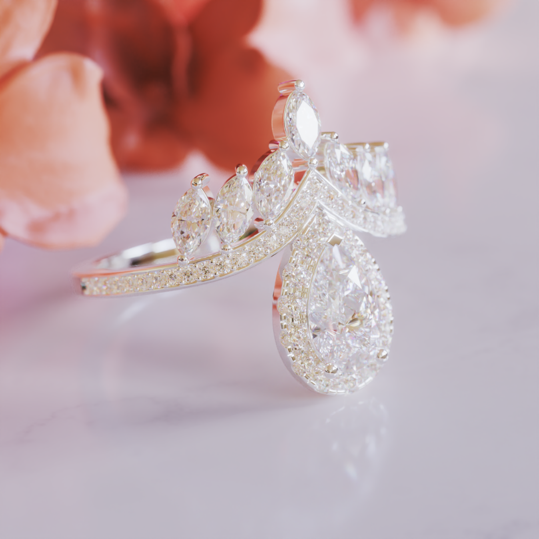 Royal Sparkle Ring™ Colored Gem Stone – Regal Glamour in a Crowned Halo Design