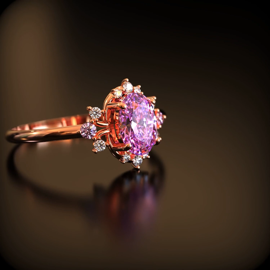 Blush Mirage Ring™ Luxury Ring – Rose Gold Halo Moissanite Ring