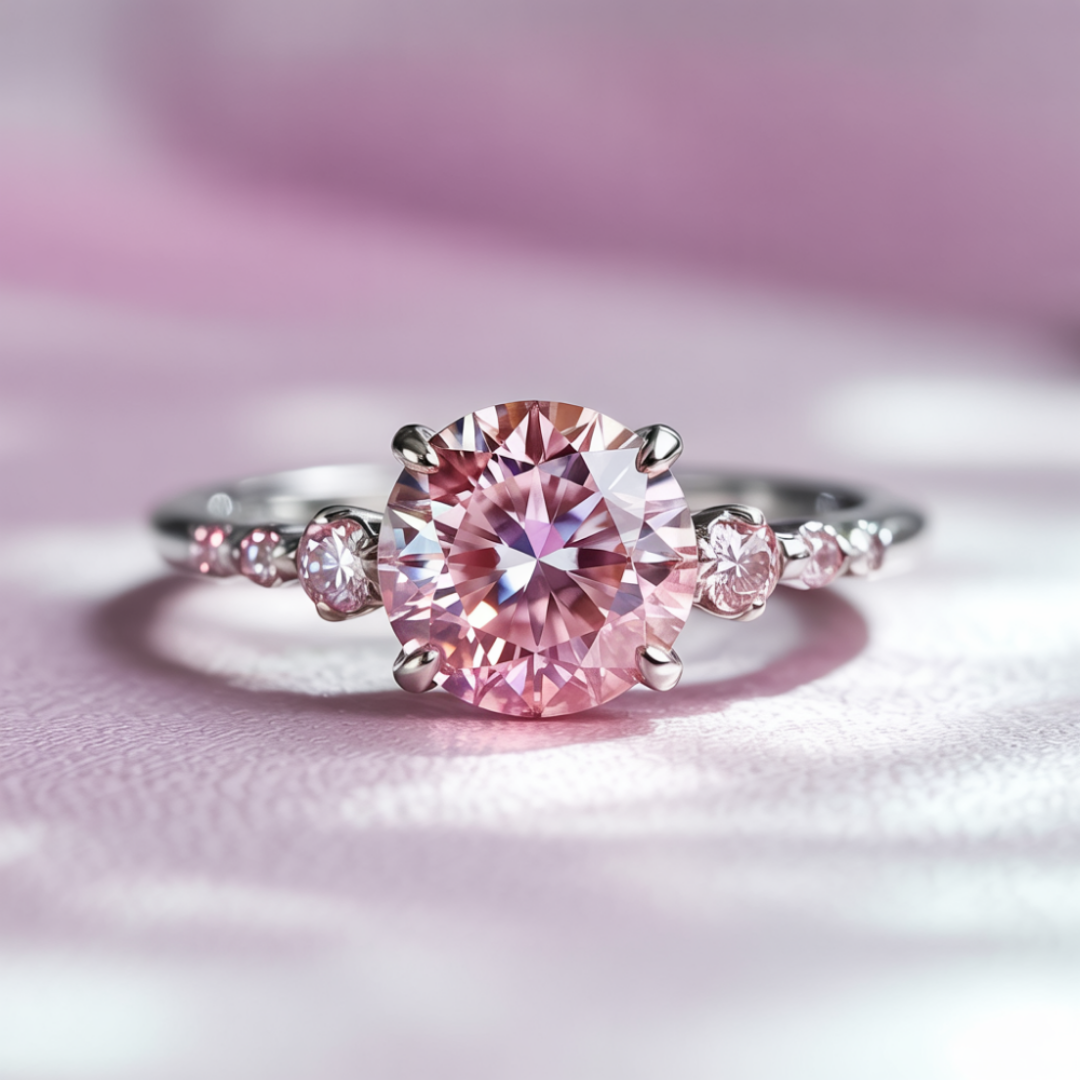Petal Glow Ring™ Luxury Ring – 2 Carat Moissanite in Soft Silver Elegance
