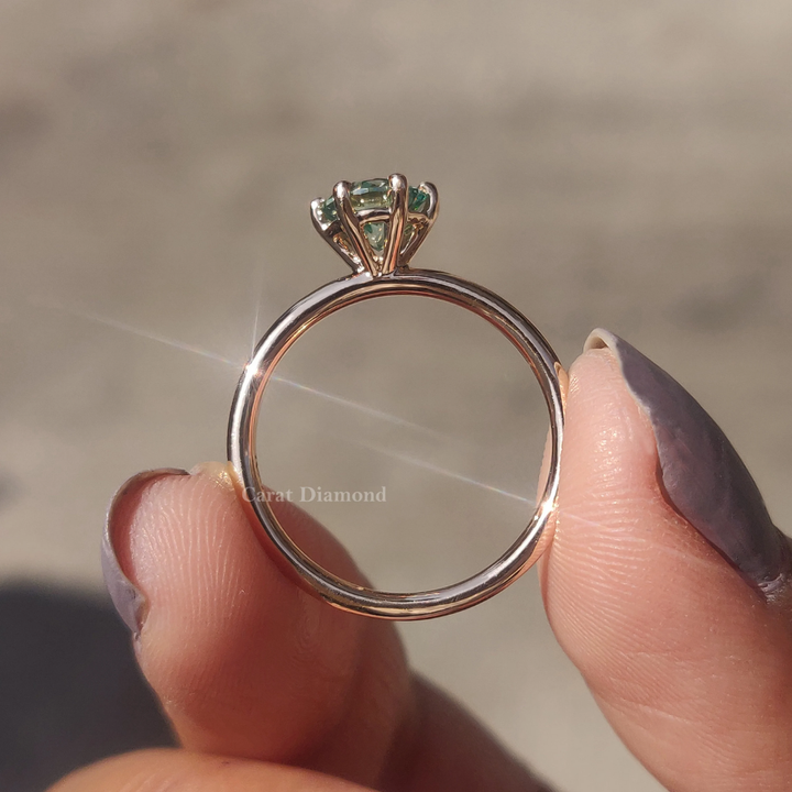 Sage Spark Ring™ Colored Gem Stone – Radiance Reimagined with Blue Moissanite Brilliance