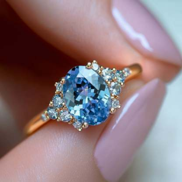 Icelight Crown Ring™ Luxury Ring – 2 Carat Sapphire in Regal Gold Setting