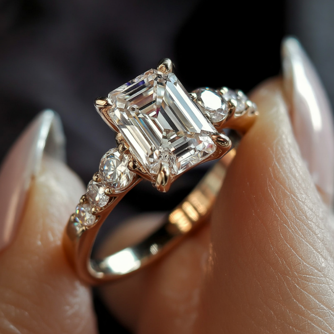 Frostveil Ring™ Colored Gem Stone – Golden Ice, Timeless Fire