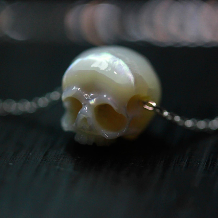 Minimalist 4A Pearl Skull Necklace™ Skull Accessories – Quiet Power in Sculpted Detail