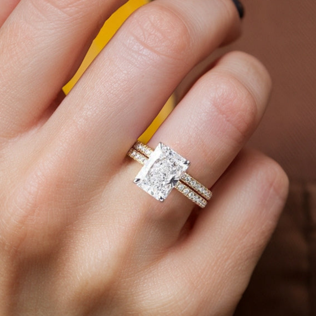 Eternal Gleam Set™ Colored Gem Stone – Two Rings, One Timeless Sparkle