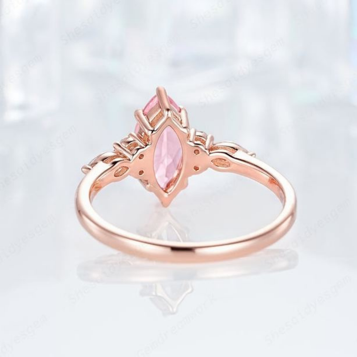 Rosy Bloom Ring™ Luxury Ring – 1.5 Carat Pink Sapphire in Sculpted Rose Gold Setting
