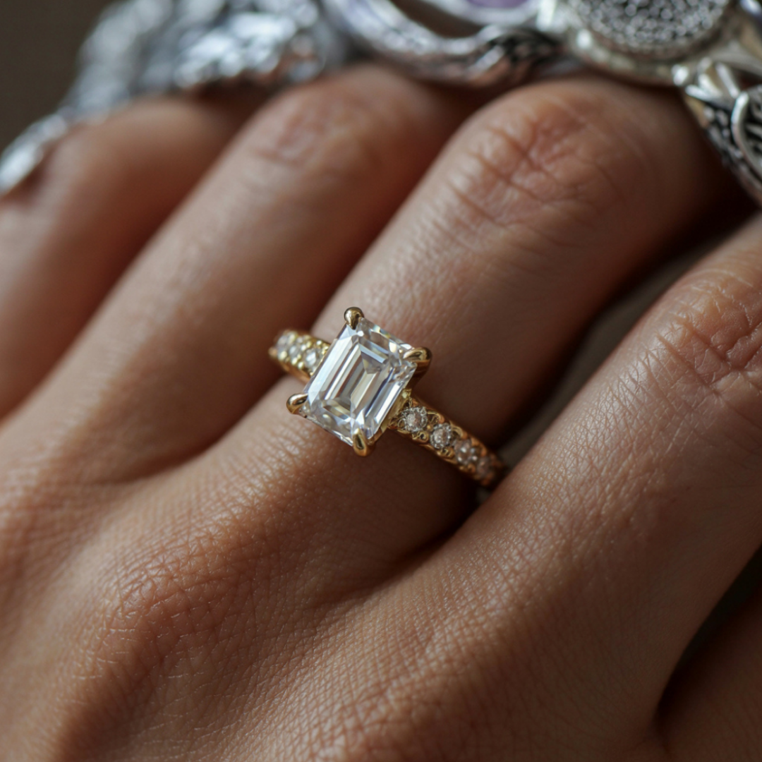 Frostveil Ring™ Colored Gem Stone – Golden Ice, Timeless Fire
