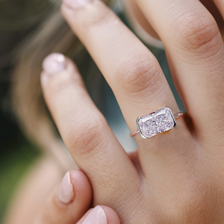 Aether Glow Ring™ Colored Gem Stone – Futuristic Boldness in Sleek Silver