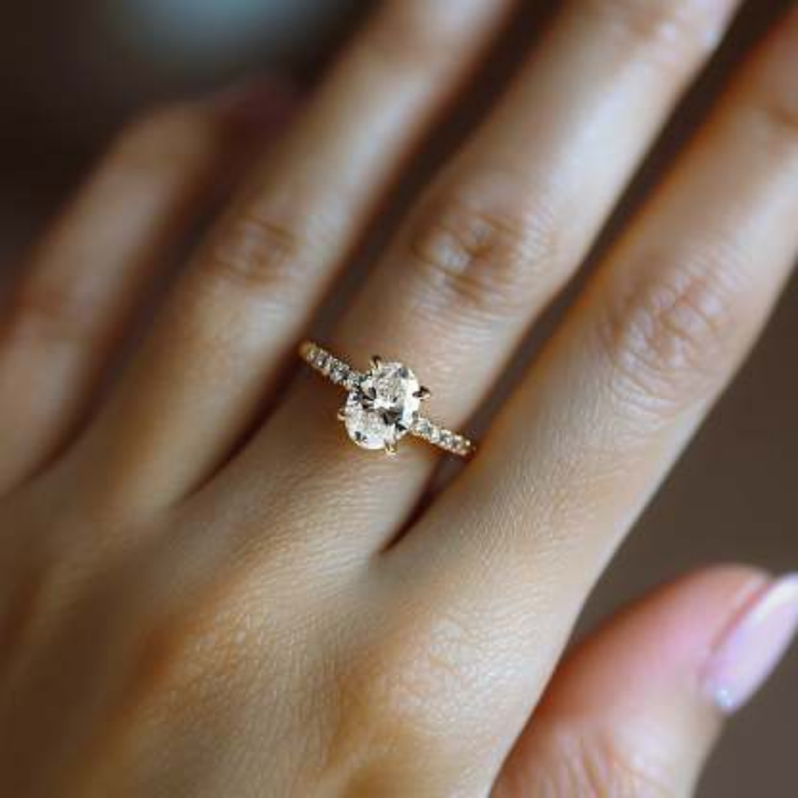 Ice Whisper Ring™ Colored Gem Stone – Golden Glow with Crystal Clarity