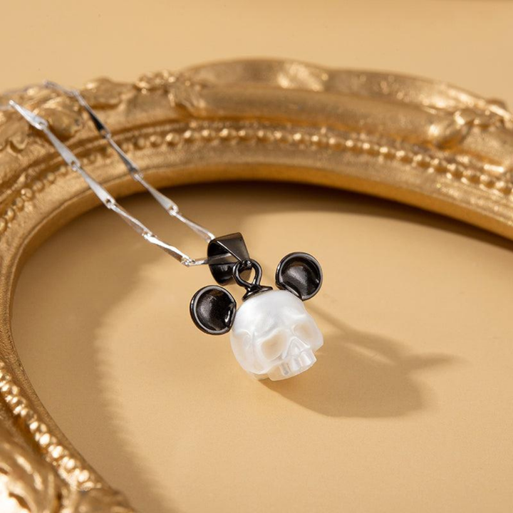 Mickey Mouse Pearls Cranium Necklace™ Skull Accessories  - Playful Pearl Skull with Iconic Mickey-Inspired Design