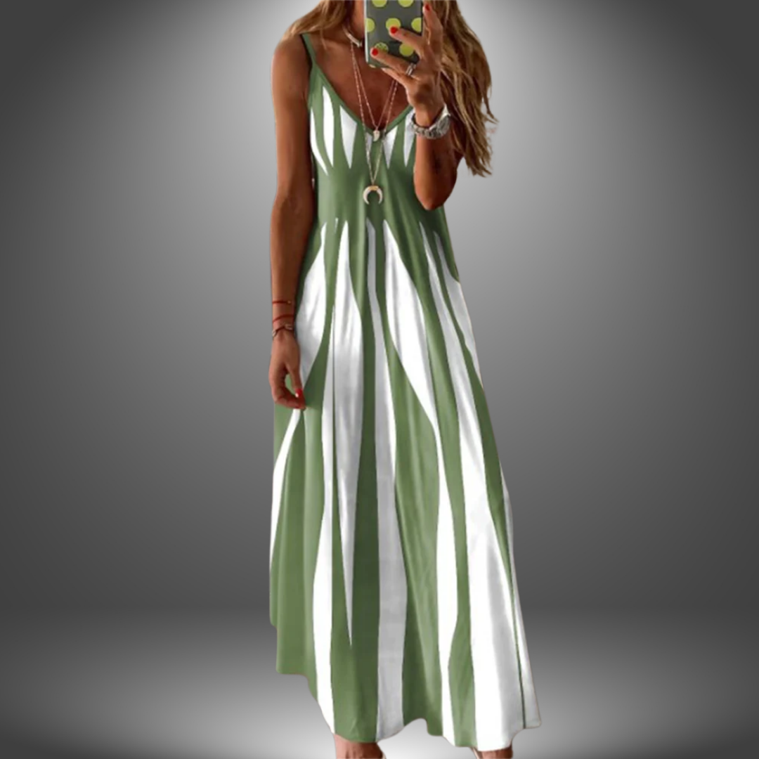 Alicia™ Long Dress Collection - Striped Sleeveless Maxi Dress