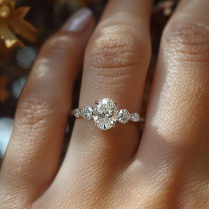 Silent Ember Ring™ Colored Gem Stone – Delicate Brilliance with Golden Warmth