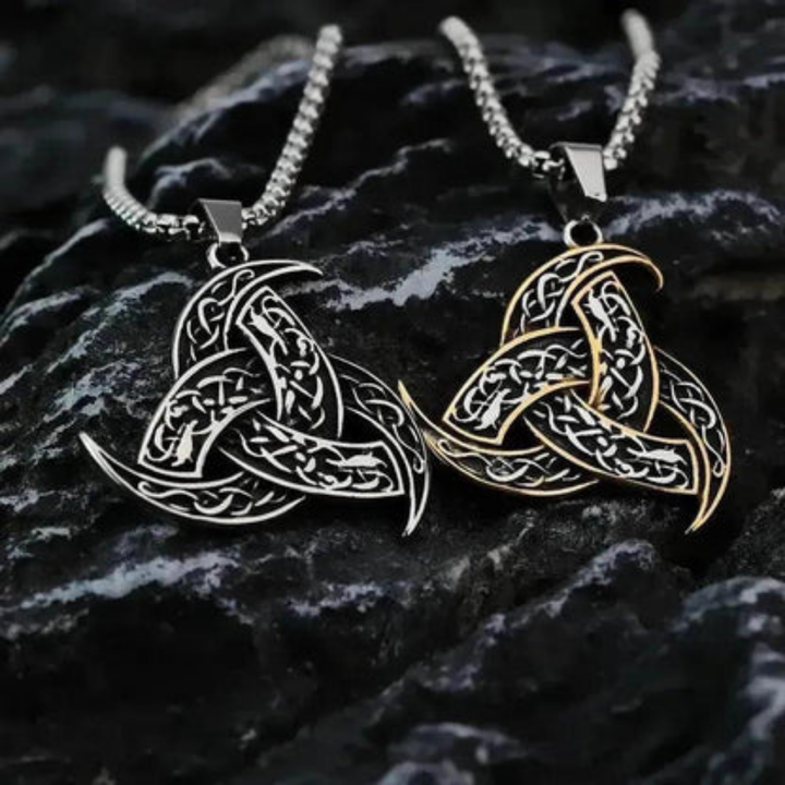 Moon Madrid Coventry Necklace™ Men Jewelry – Stainless Steel Viking Triquetra Pendant