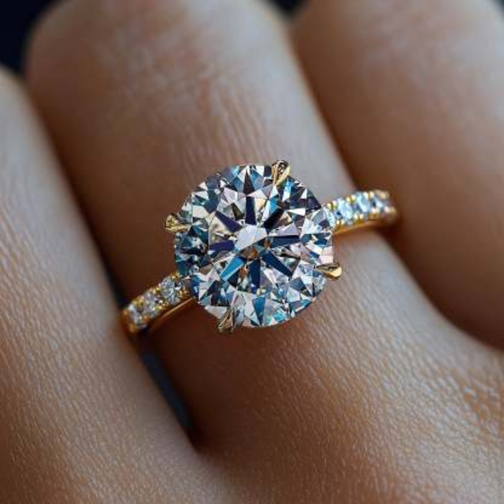 Celeste Charm Ring™ Luxury Ring – 3 Carat Moissanite with Shared Prong Accents