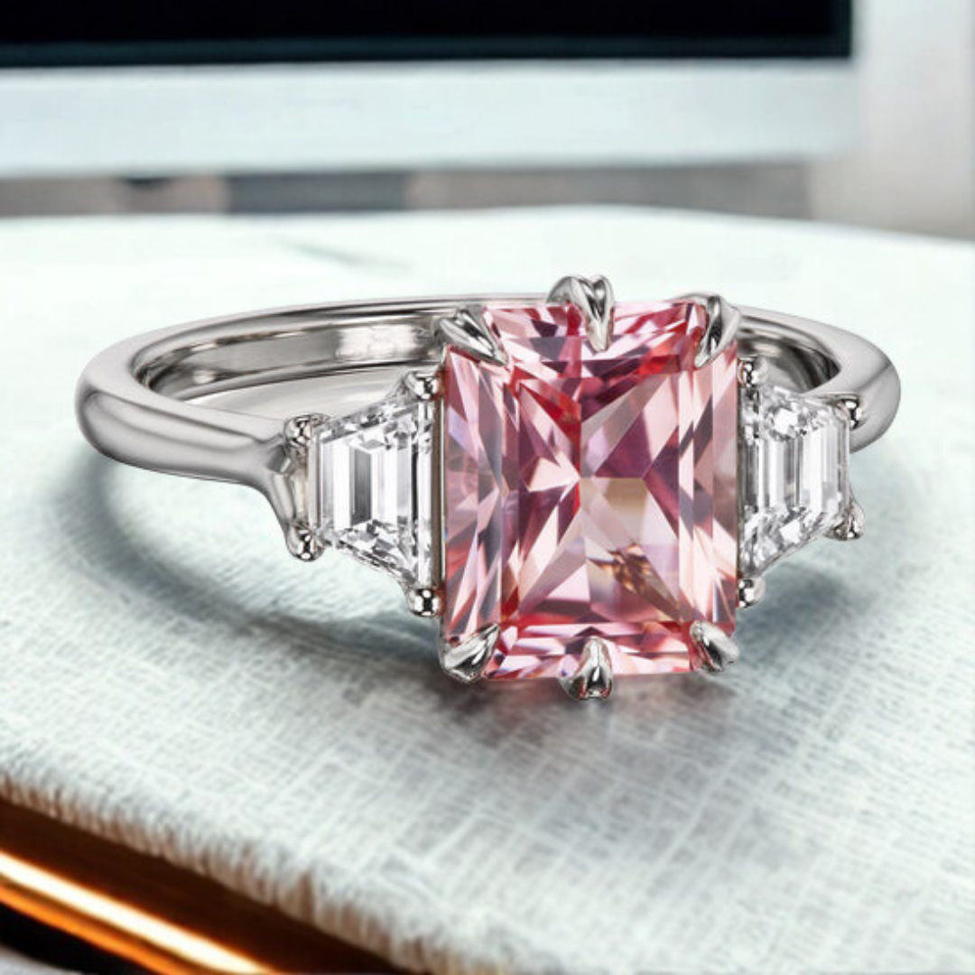 Blush Stardust Ring™ Luxury Ring – Dreamy Radiance in Rose Geometry