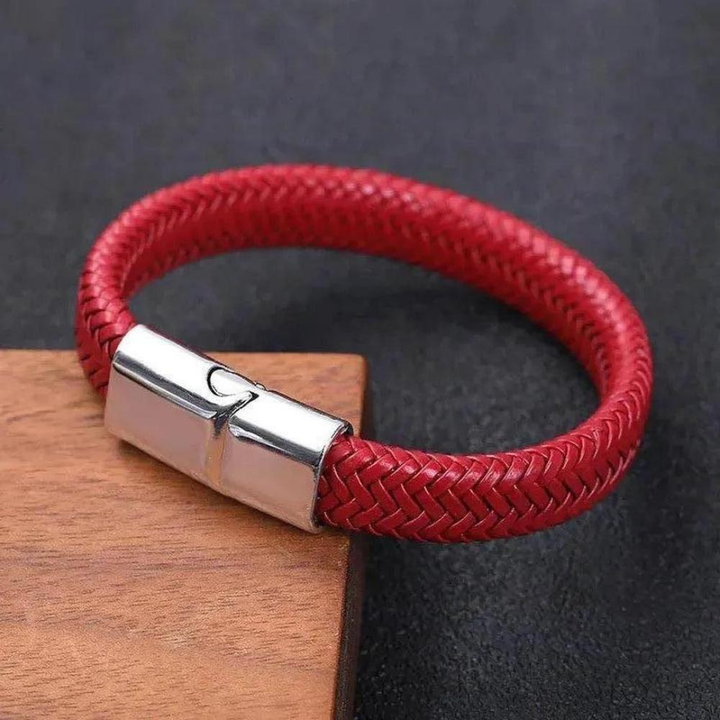 Moon Madrid Kotzebue Bracelet™ Men Jewelry – Woven Leather Bracelet with Magnetic Clasp