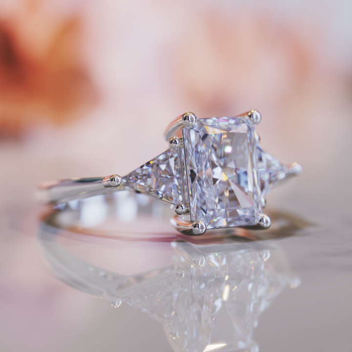 Stellar Flash Ring™ Colored Gem Stone – Radiant Symmetry in a Dazzling Trio