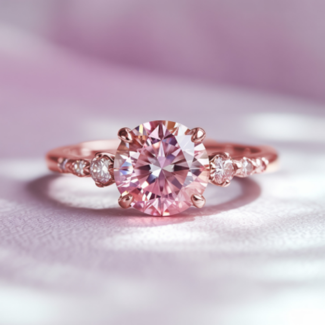 Petal Glow Ring™ Luxury Ring – 2 Carat Moissanite in Soft Silver Elegance