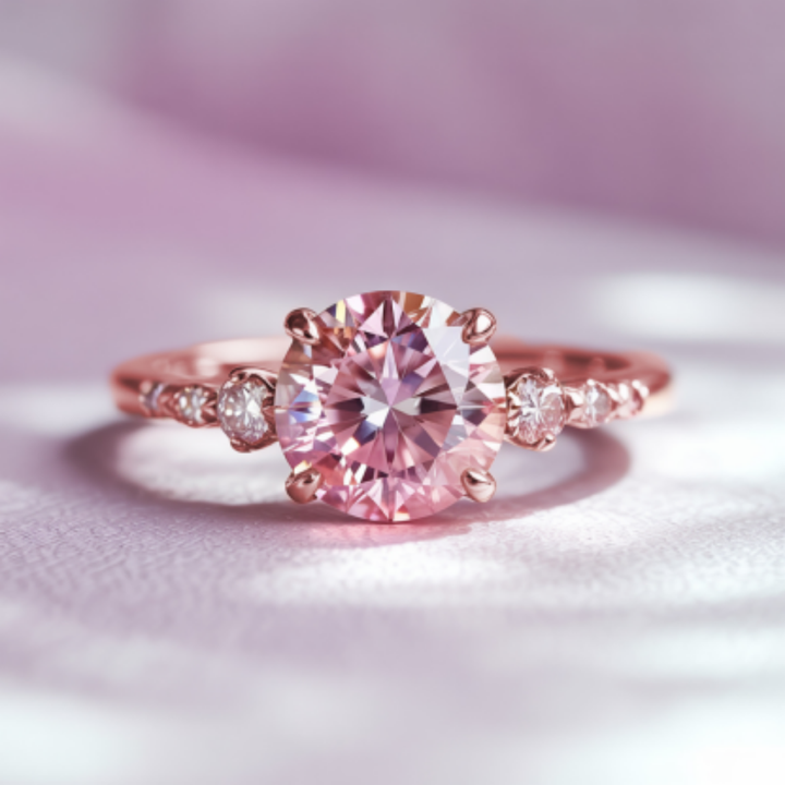 Petal Glow Ring™ Luxury Ring – 2 Carat Moissanite in Soft Silver Elegance