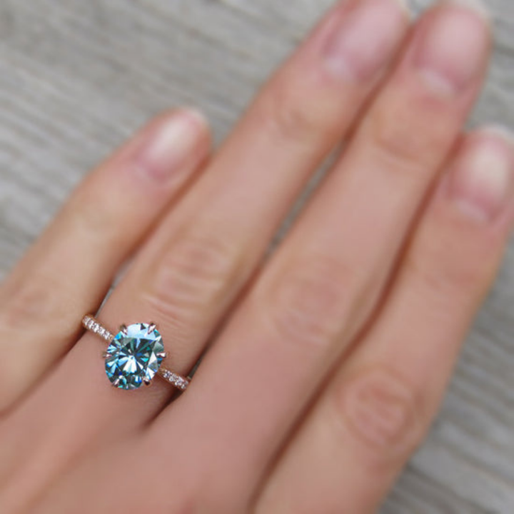 Icy Teal Ring™ Luxury Ring – Glacial Brilliance in Every Facet