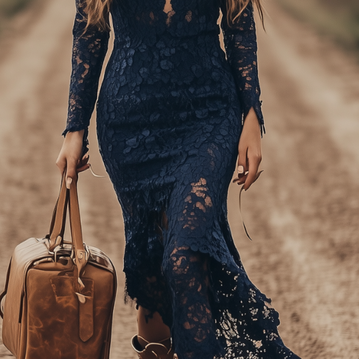Vintage Elegant™ Retro Western Style Retro Western Style - Bohemian Lace Long Skirt Dress