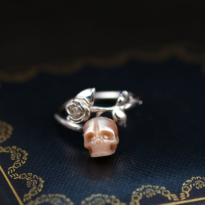 Rose Pearl Skull Ring™ Skull Accessories  – A Love Letter to Beauty and Mortality