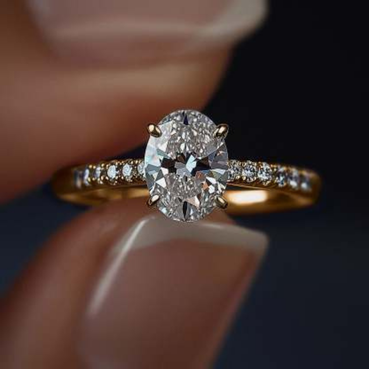 Ivory Blaze Ring™ Luxury Ring – 2 Carat Moissanite in Claw Setting with Shared Prong Band