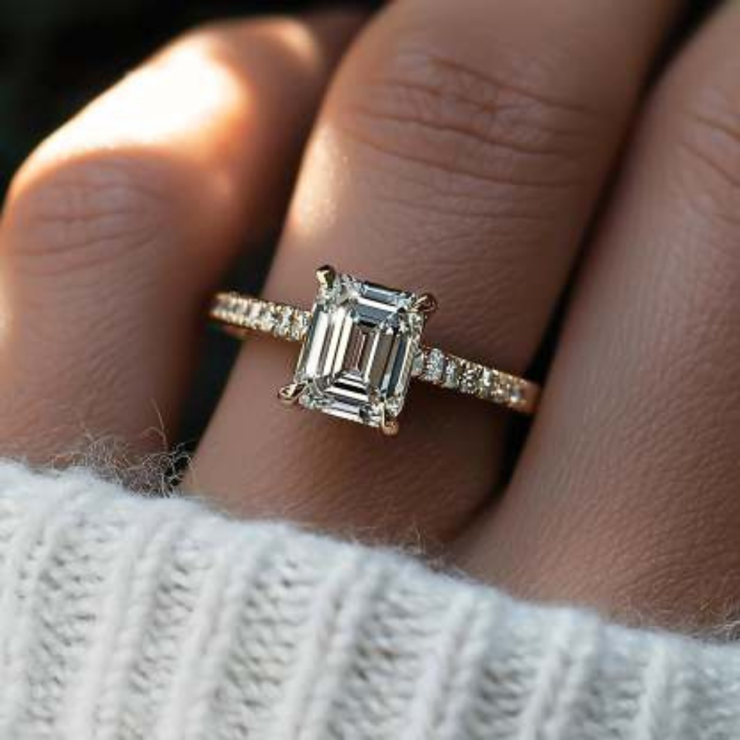 Luminous Edge Ring™ Colored Gem Stone – Golden Precision with Bold Sparkle