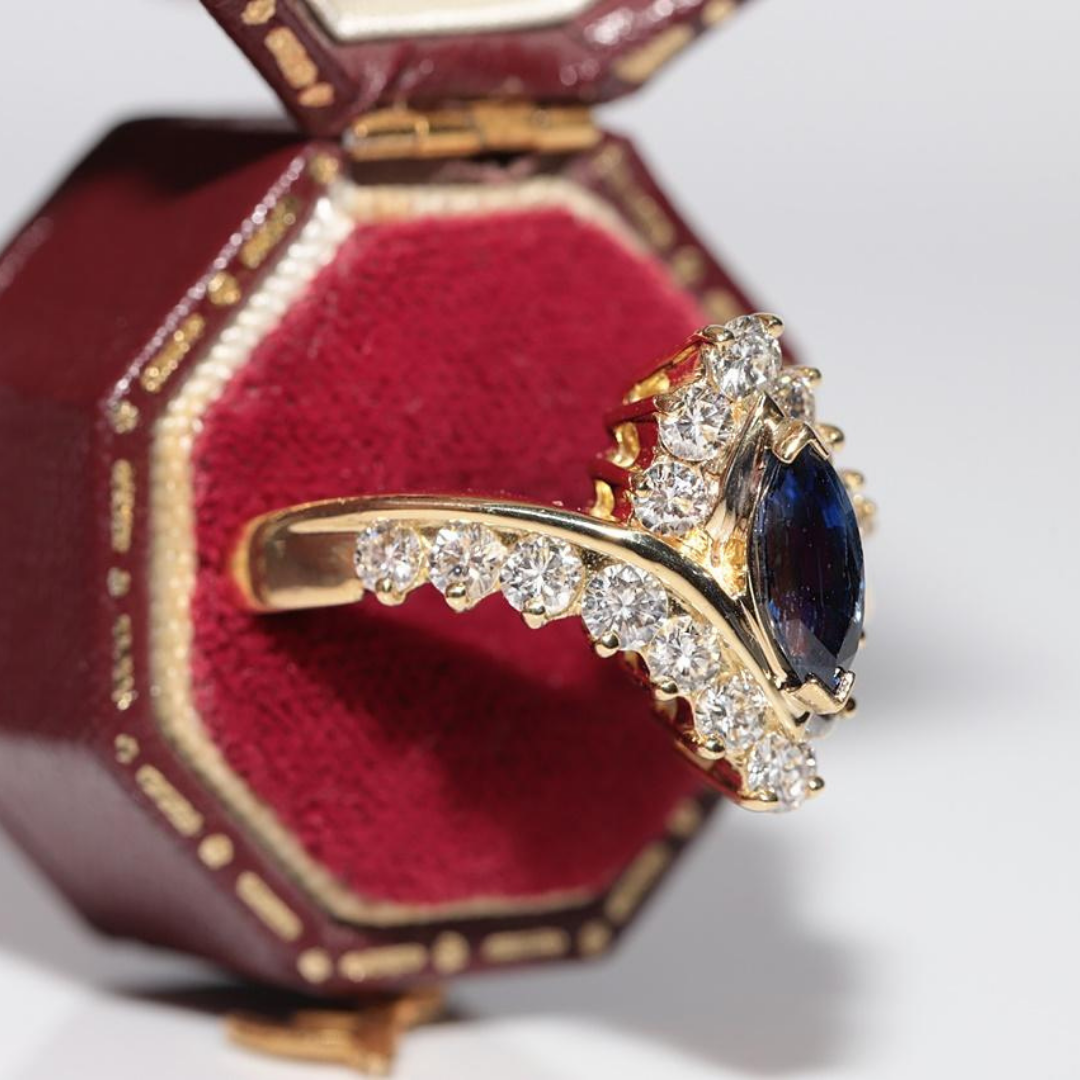 Royal Midnight Ring™ Luxury Ring – 3 Carat Deep Sapphire Elegance in Rose Gold
