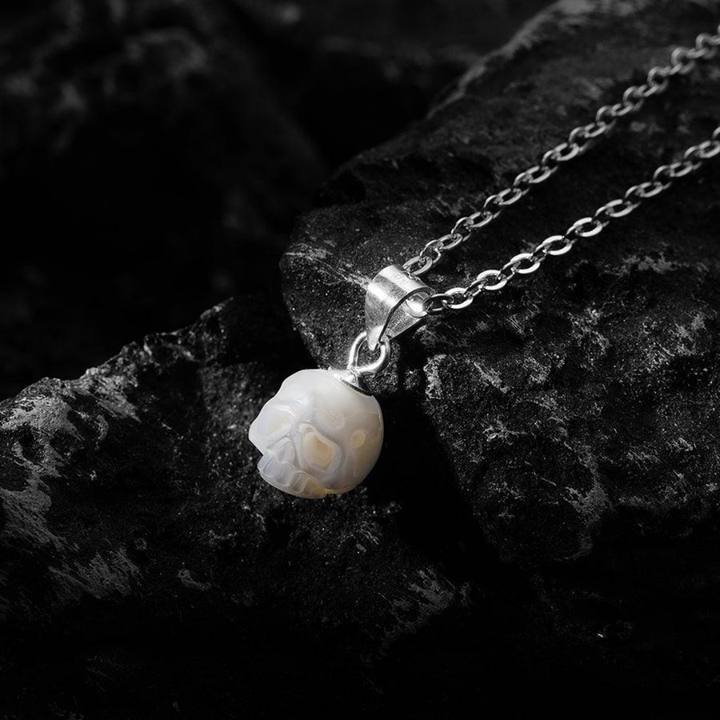 Gothic Minimalist Pearl Cranium Pendant Necklace™ Skull Accessories – Subtle Elegance Meets Symbolic Edge