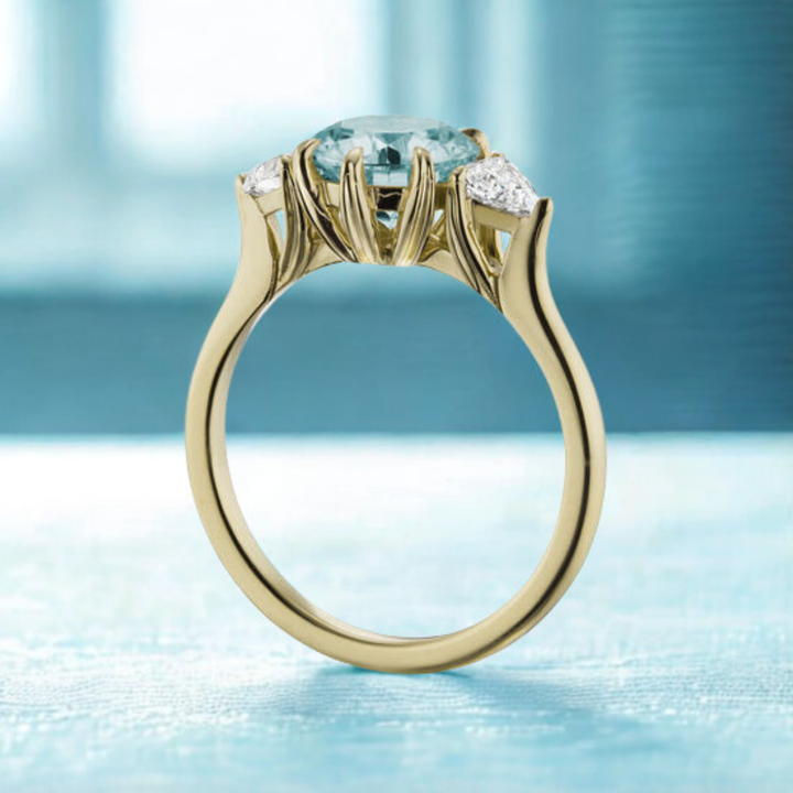 Frost Lagoon Ring™ Luxury Ring – Cool Fire in a Trio of Light
