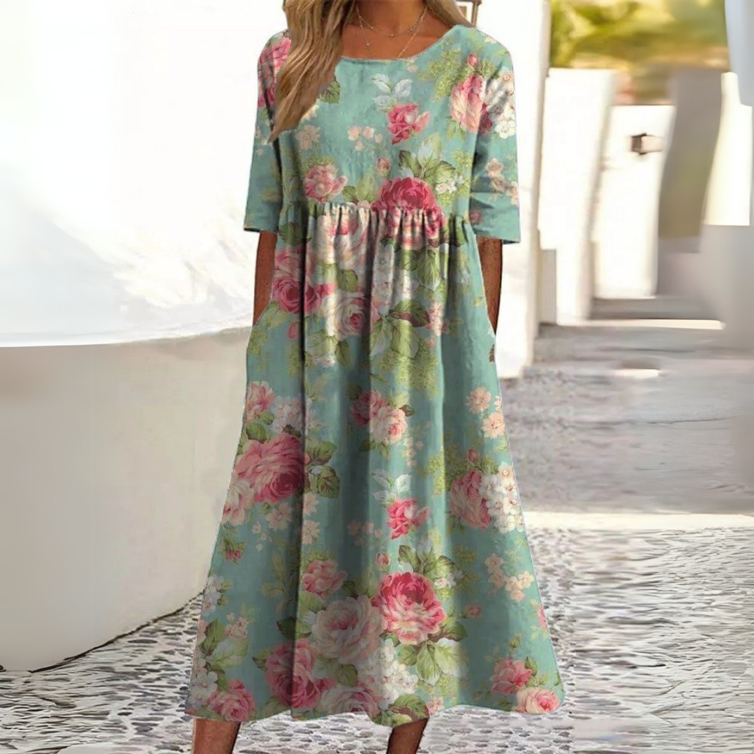 Wendy™ – Embroidered Relaxed Midi Dress