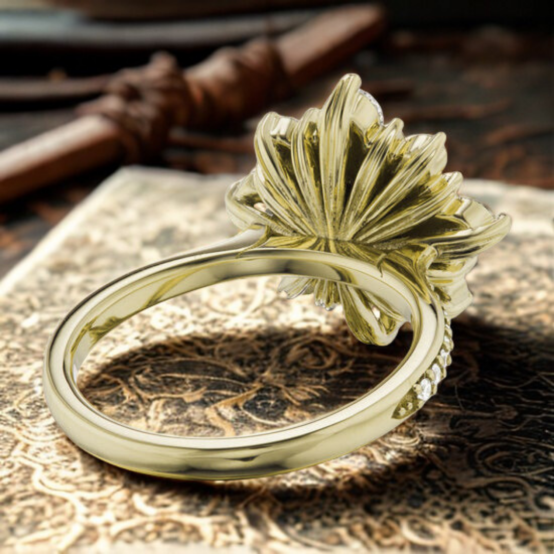 Teal Gleam Ring™ Luxury Ring – Golden Twilight in Every Sparkle