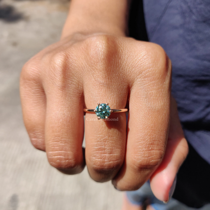 Sage Spark Ring™ Colored Gem Stone – Radiance Reimagined with Blue Moissanite Brilliance