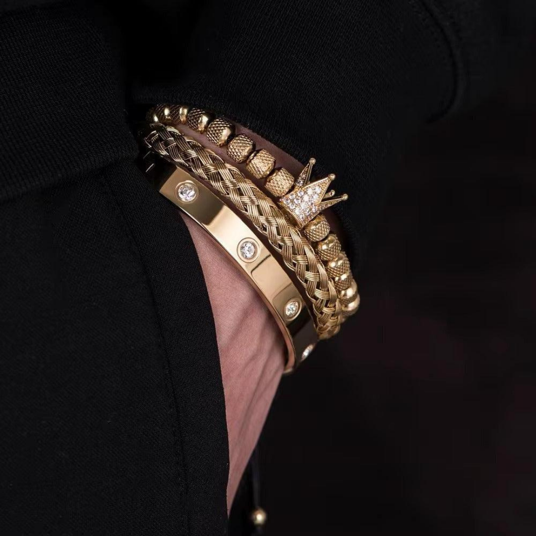Sky Morris Crystal Crown Bracelet™ Men Jewelry – Royal Steel Meets Timeless Detail