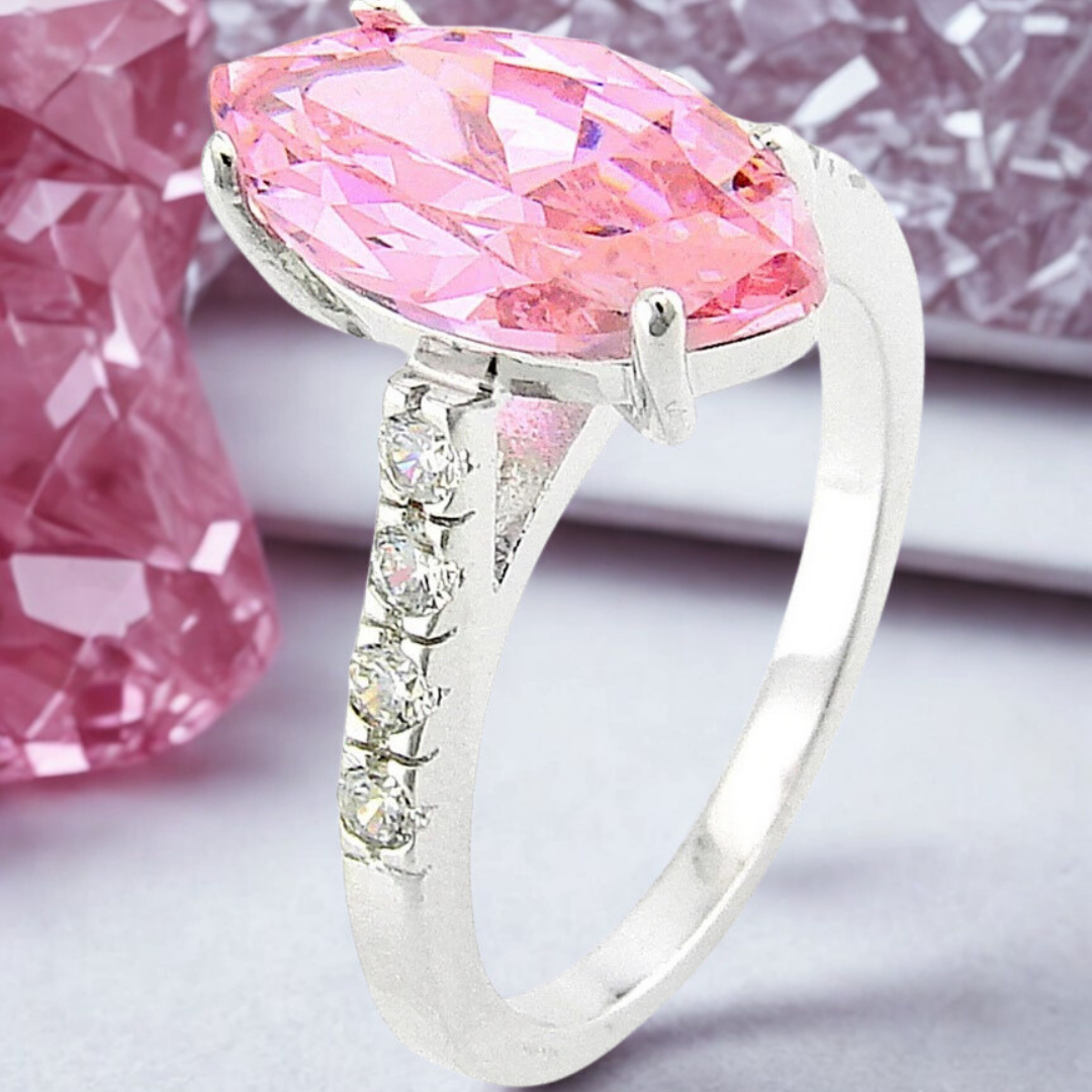 Twilight Blush Ring™ Luxury Ring – 3 Carat Pink Sapphire in Rose Gold Crown Setting