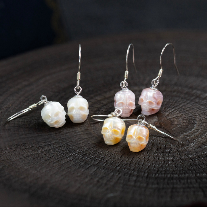 Minimalist Skull Pearl Dangle Drop Earrings™ Skull Accessories  – Edgy Elegance in Every Detail