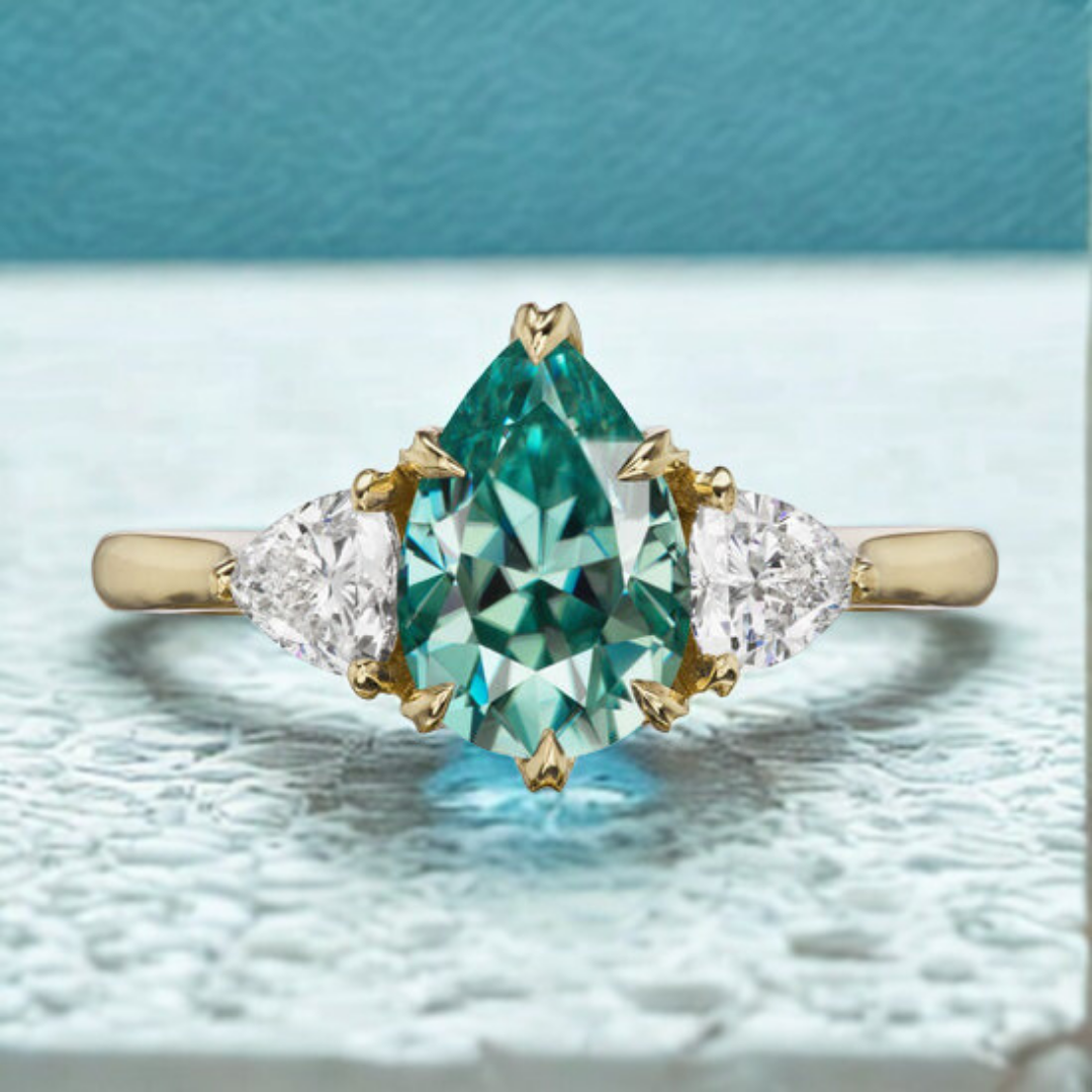 Glacial Spark Ring™ Luxury Ring – Arctic Flame in Teal and Ice