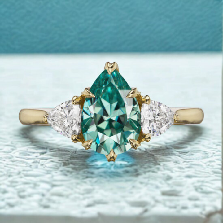 Glacial Spark Ring™ Luxury Ring – Arctic Flame in Teal and Ice