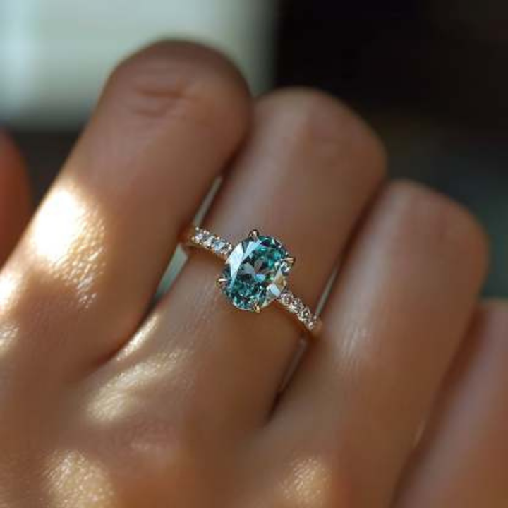 Arctic Whisper Ring™ Luxury Ring – 2 Carat Moissanite with French Pavé Detail in Gold