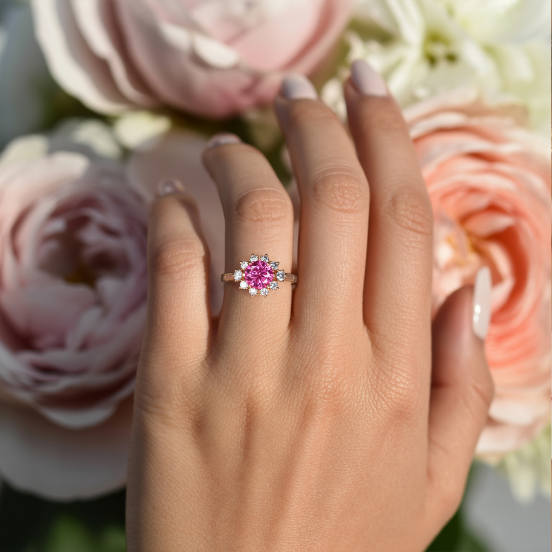 Petal Veil Ring™ Colored Gem Stone – Romantic Brilliance in Every Facet