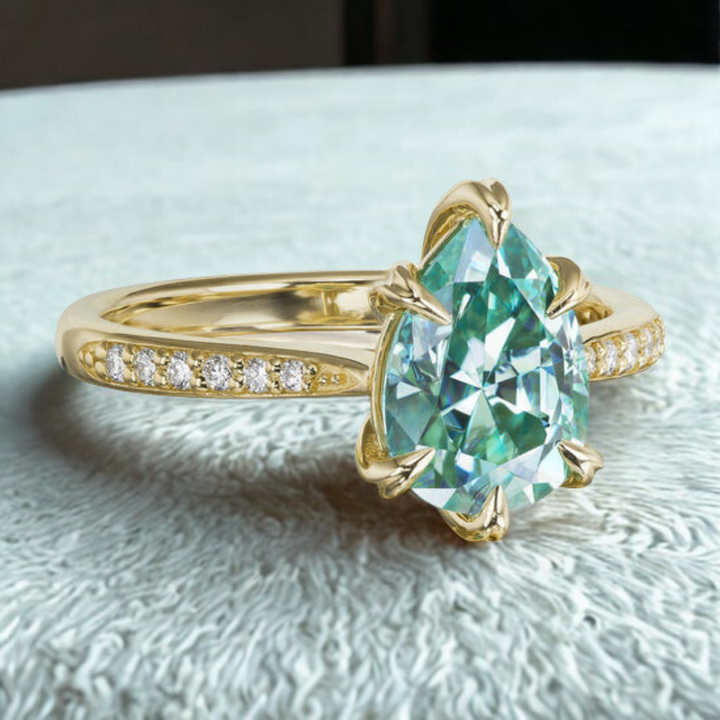 Frosted Teal Ring™ Luxury Ring – Crystal Calm in Teal Glow