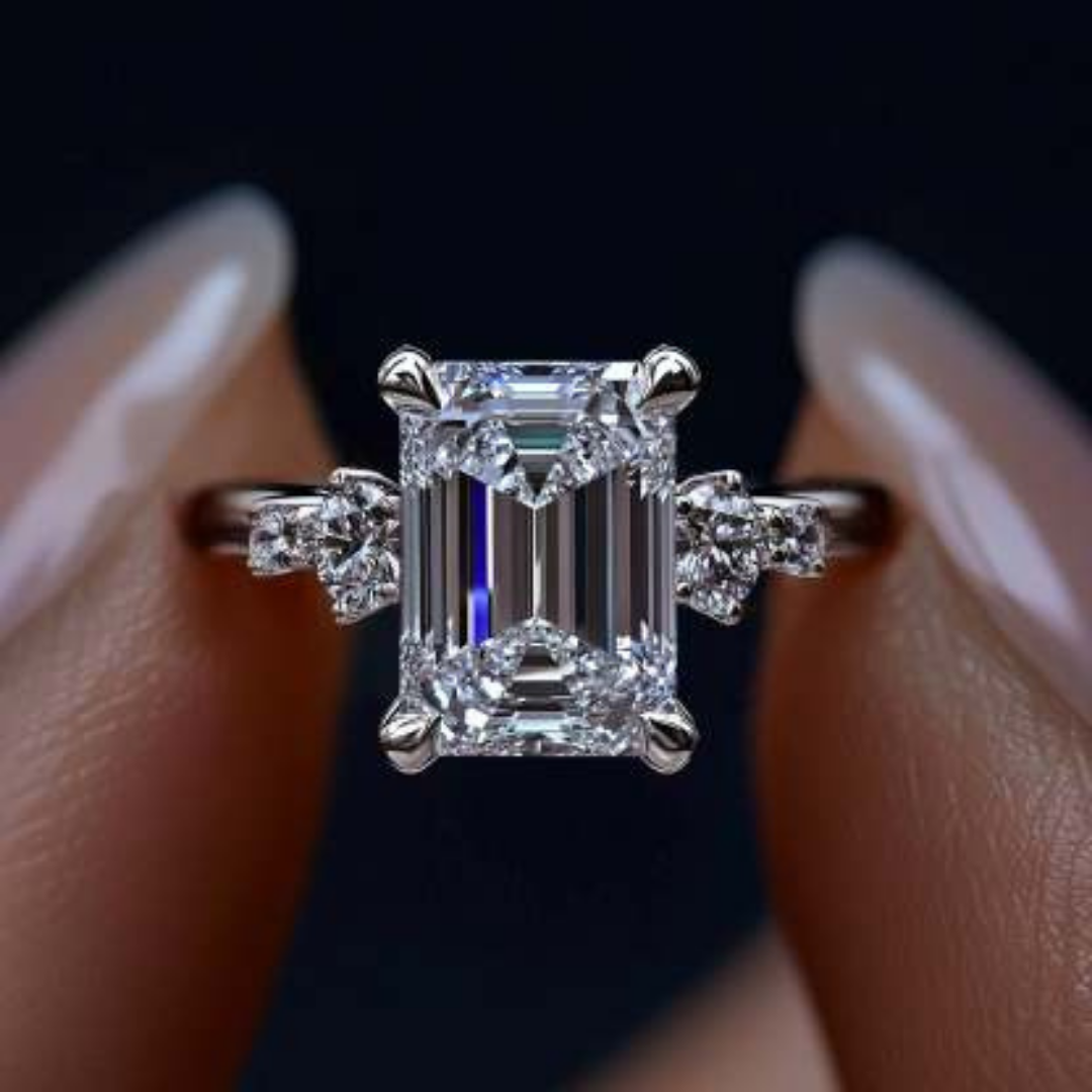 Emerald Mist Ring™ Colored Gem Stone – Sleek Symmetry with Unmatched Brilliance