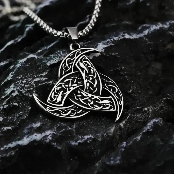 Moon Madrid Coventry Necklace™ Men Jewelry – Stainless Steel Viking Triquetra Pendant