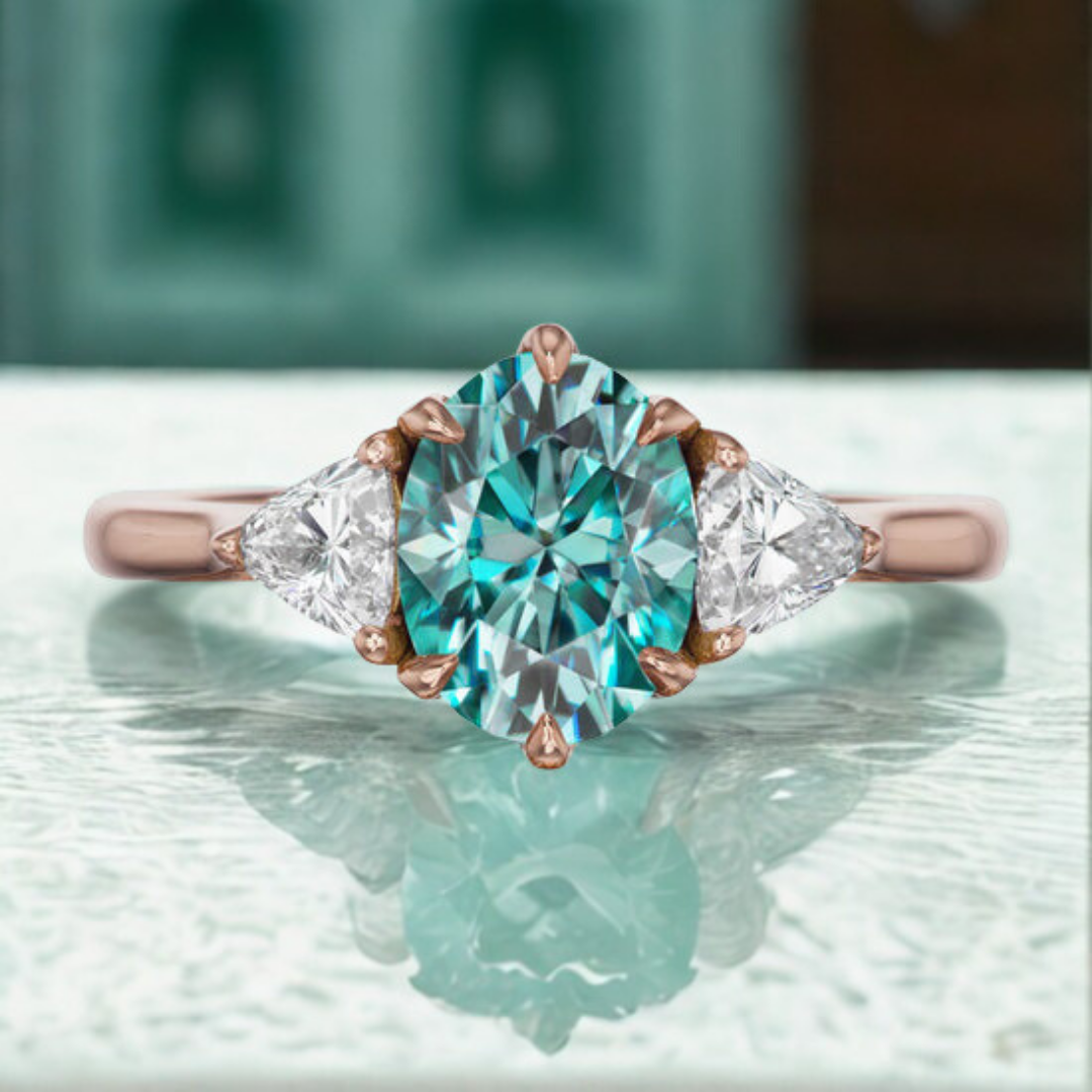 Mystic Tide Ring™ Luxury Ring – Ocean Depth in a Refined Trio