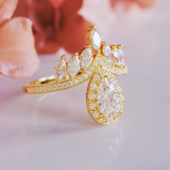 Royal Sparkle Ring™ Colored Gem Stone – Regal Glamour in a Crowned Halo Design