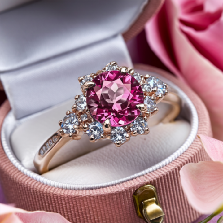 Petal Veil Ring™ Colored Gem Stone – Romantic Brilliance in Every Facet